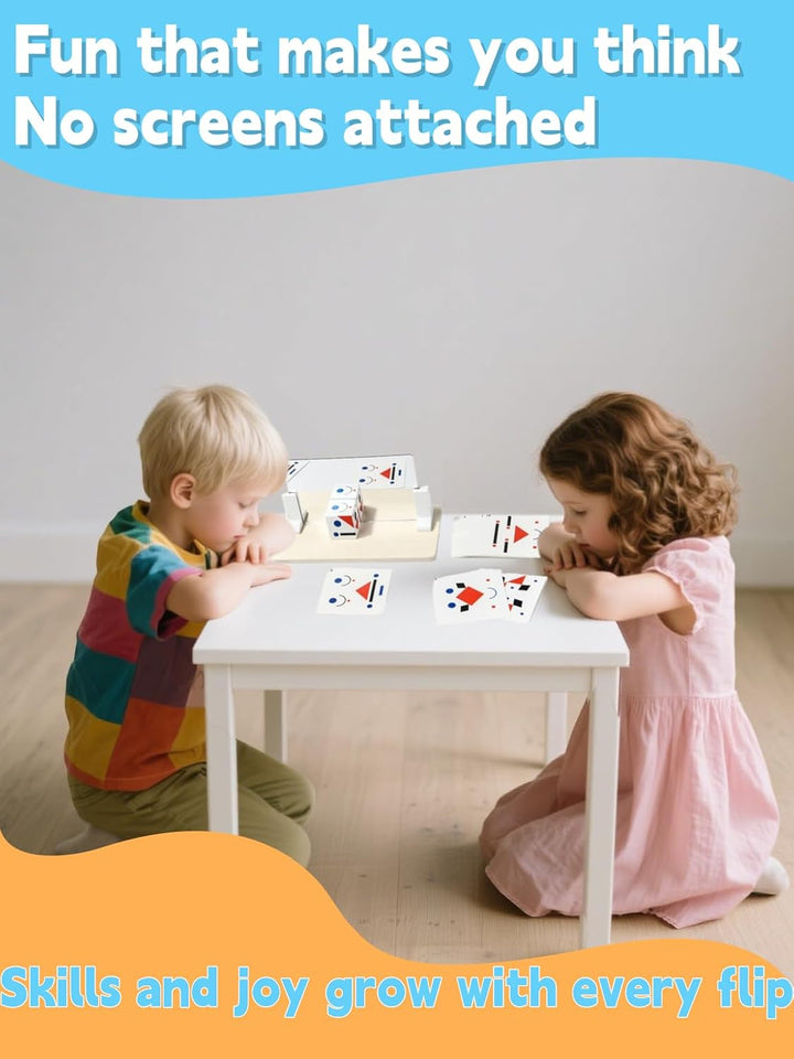 2 Stück Hölzerne Spiegelwürfel Puzzle Spiele – Lernspiel zur Förderung von räumlichem Denken & Formm