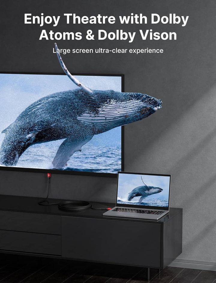 JSAUX 10K 8K HDMI Kabel 1.8M, HDMI 2.1 Kabel Highspeed Ethernet 48Gbps 8K@60Hz, 4K@120Hz, UHD HDR 10