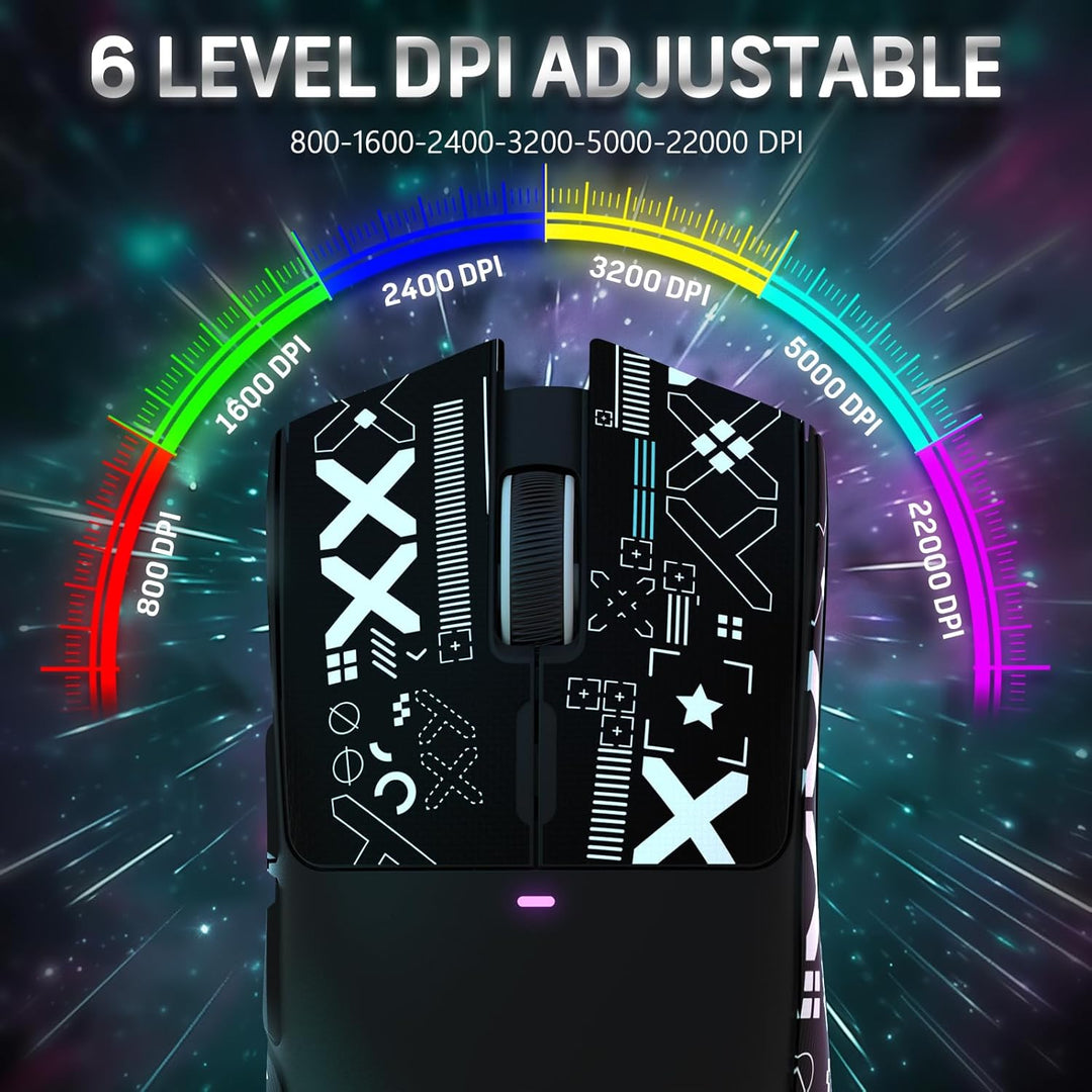 LexonElec x Attack Shark X11 Kabellose Gaming-Maus mit RGB Magnetische Ladestation, PixArt PAW3311-S