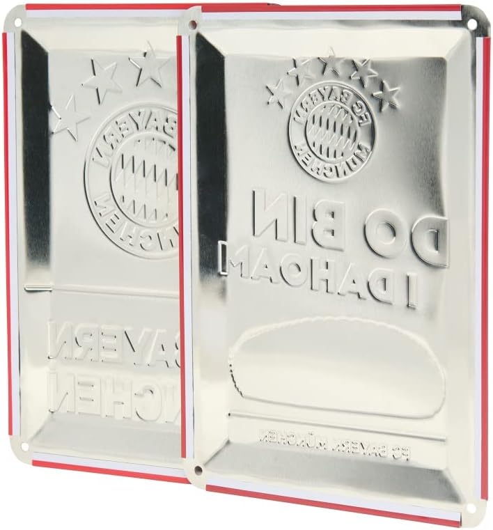 FC Bayern München Metallschild 2er-Set - Logo & dahoam - Blechschild FCB Schild