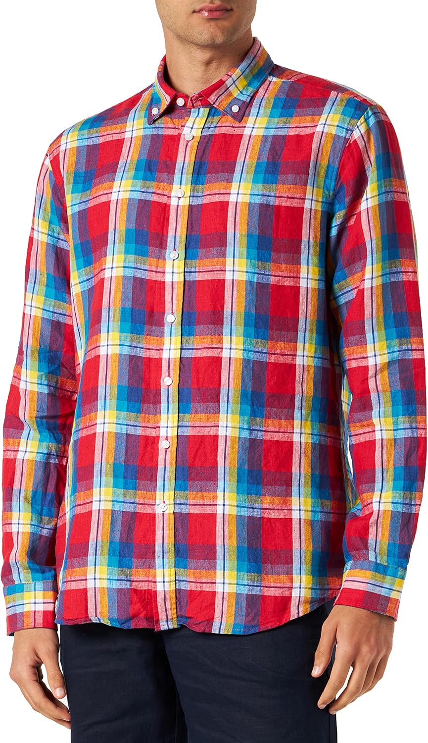 Seidensticker Herren Shaped Fit Langarm Hemd Shirt 46 Rot, 46 Rot