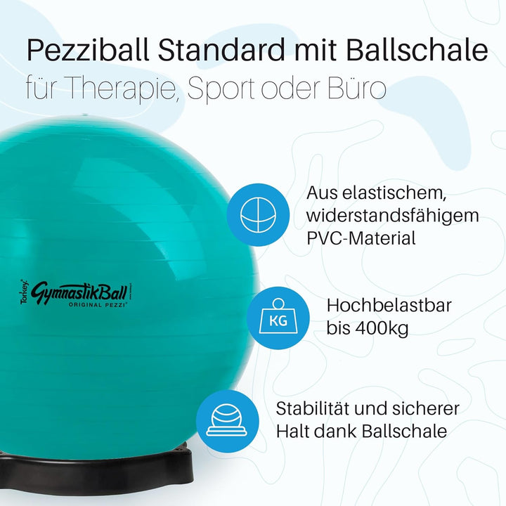 PEZZI Original Pezziball Standard m. Ballschale Sitzball 42cm Apfelgrün, 42cm Apfelgrün