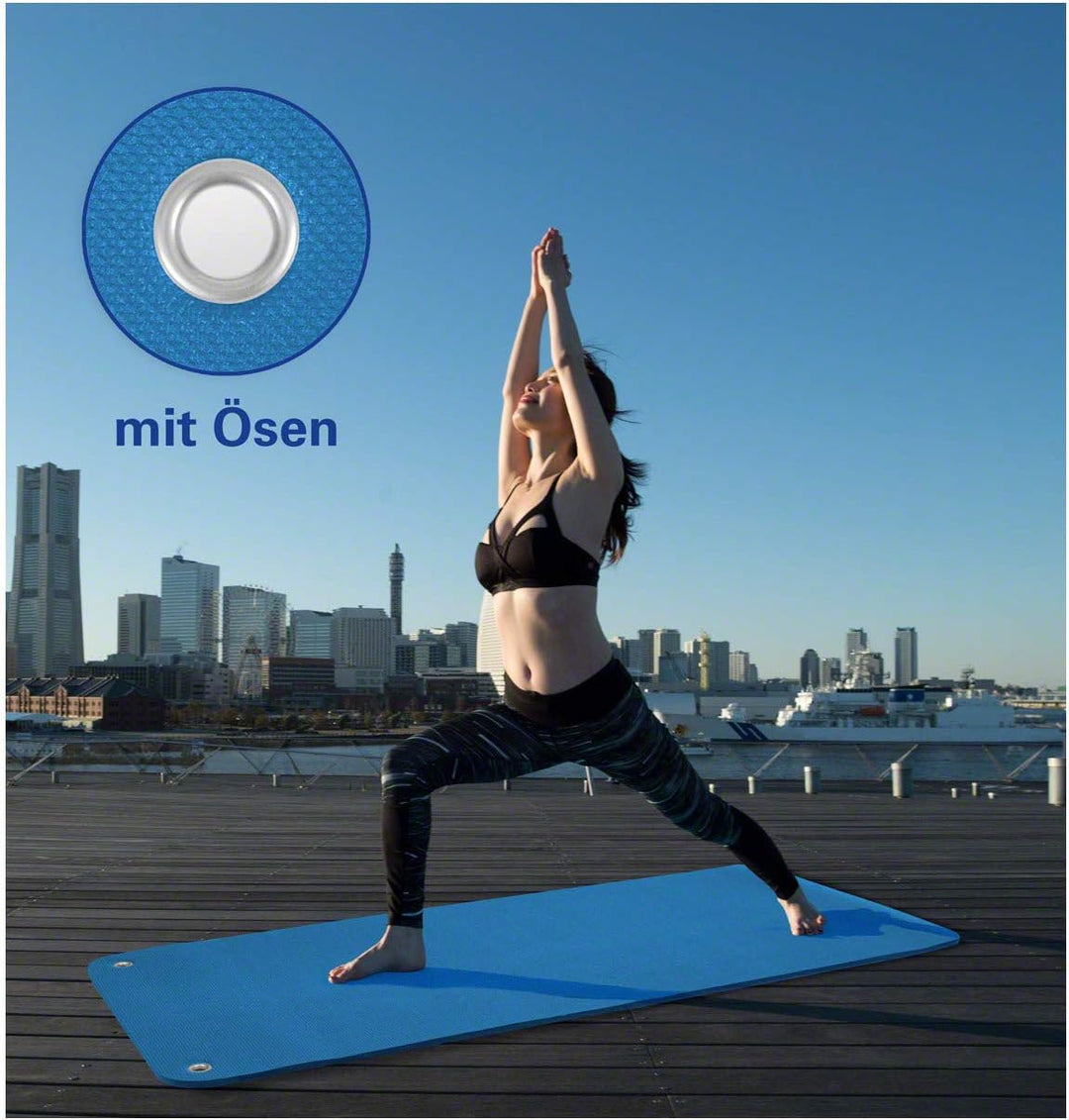 Pilates und Yogamatte inkl. Ösen Pilatesmatte Gymnastikmatte Sportmatte 180, 180