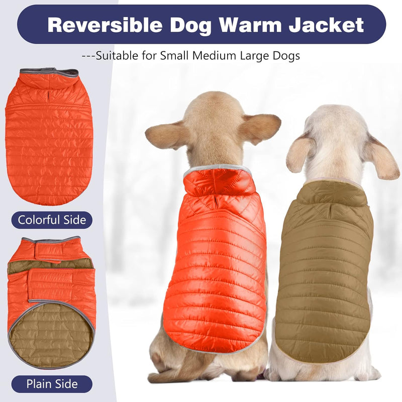 PETCUTE Reversible Hundemantel,Reflektierend Winterhundjacke Warme Welpen Weste wasserdichte Haustie