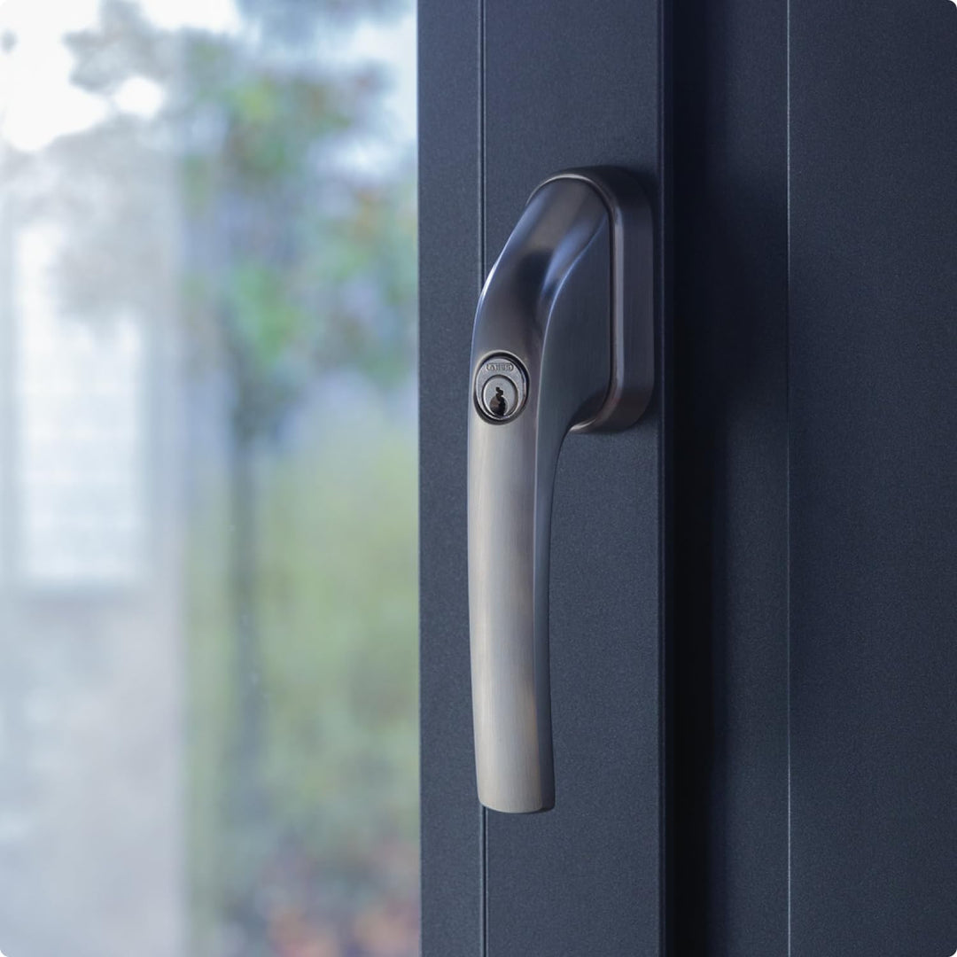 ABUS Abschliessbarer Fenstergriff FG300 AL0145 - Fensterknauf mit Druckzylinder, gleichschliessend -