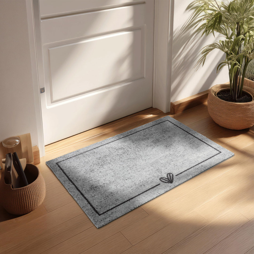 Astra rutschfeste Sauberlaufmatte innen - Herz Melange 66 x 110 cm - Wohnraum Fussmatte Design - Ext