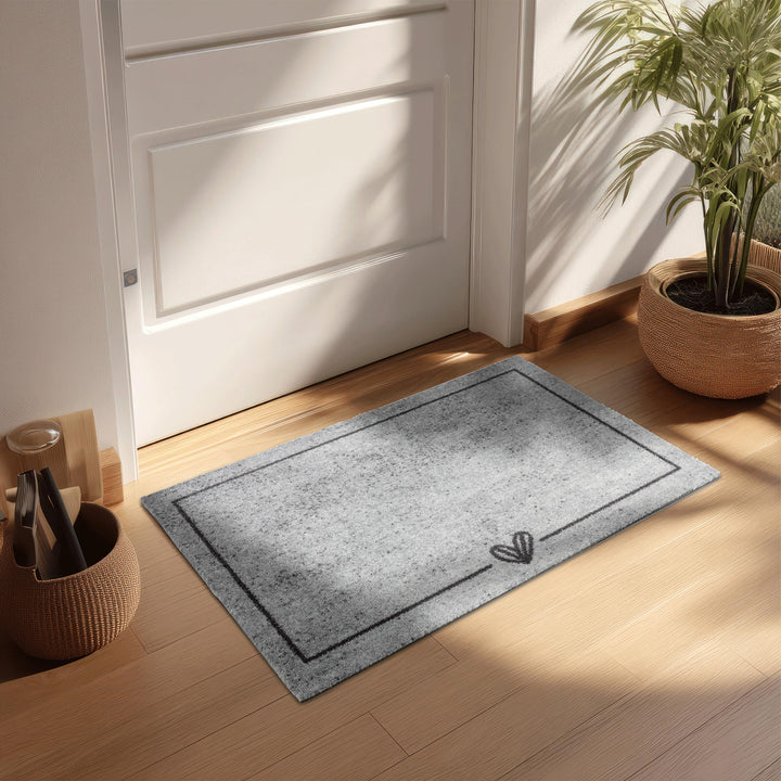 Astra rutschfeste Sauberlaufmatte innen - Herz Melange 50 x 70 cm - Wohnraum Fussmatte Design - Extr