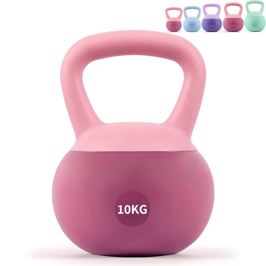 Soft Kettlebell 4-12kg - Bodenschonend und Leise, Eisensand-Kugelhantel mit ergonomischem Griff für