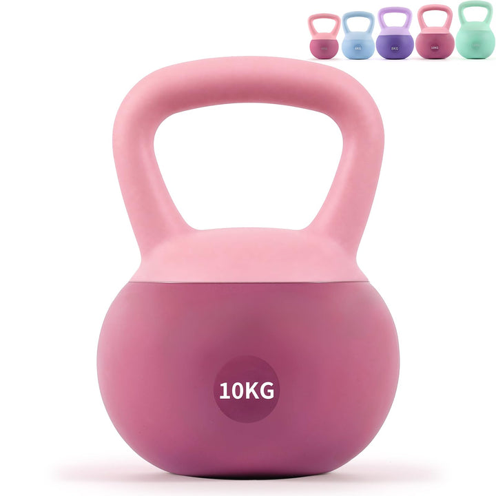 Soft Kettlebell 4-12kg - Bodenschonend und Leise, Eisensand-Kugelhantel mit ergonomischem Griff für