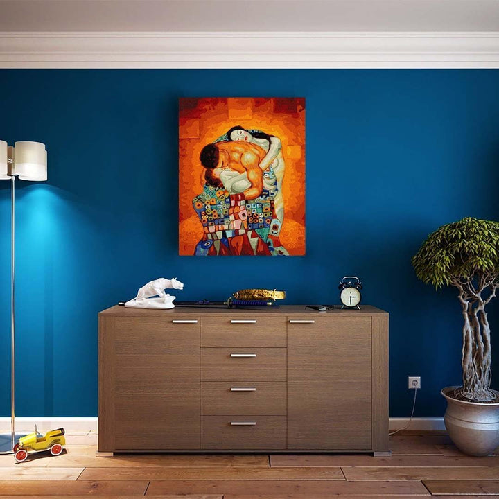 ARTNAPI Malen nach Zahlen Erwachsene mit Rahmen | DIY Handgemalt | Familie (Gustav Klimt) | Kit für