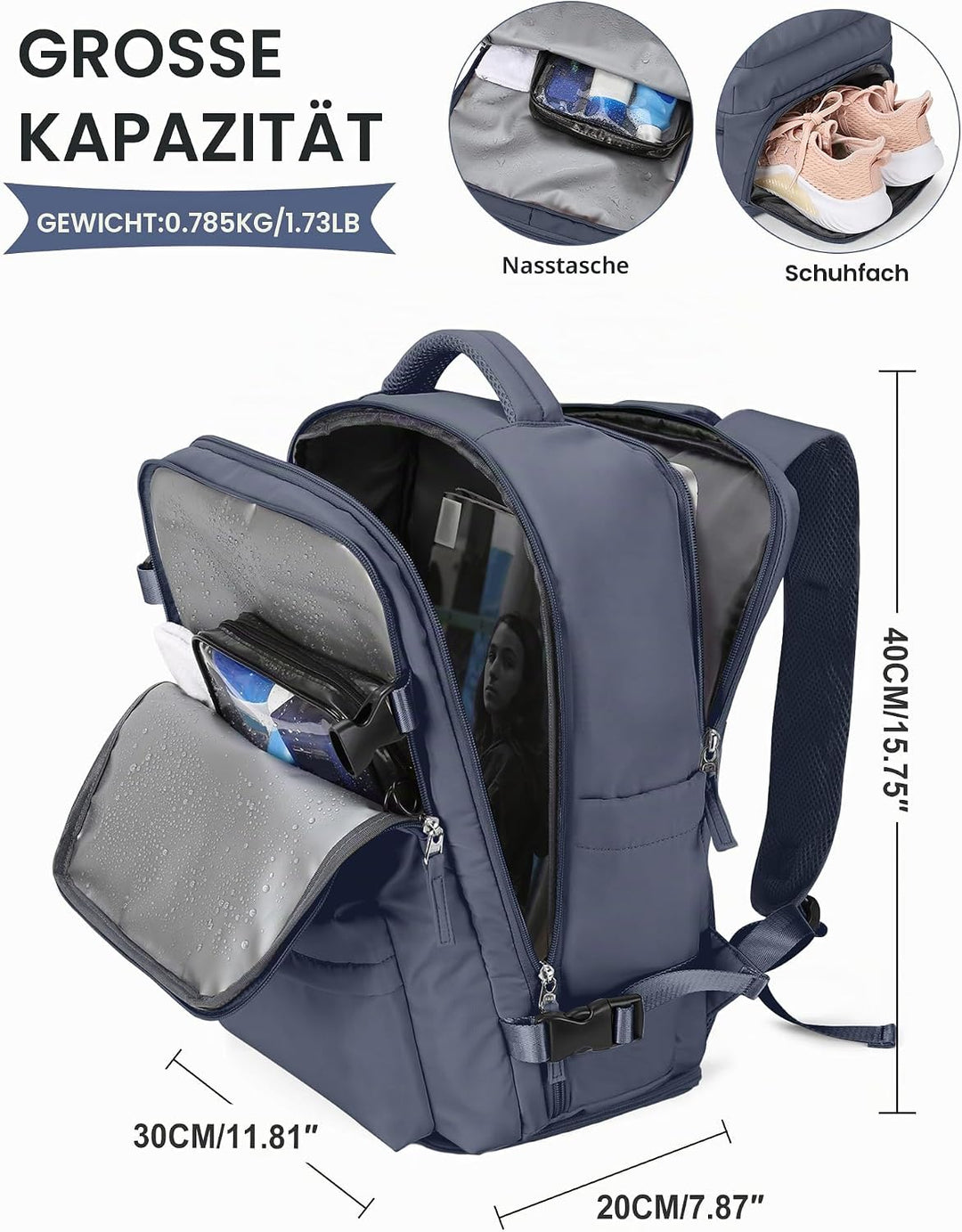 SZLX Vakuum Rucksack mit pumpe Ryanair Handgepäck 40x30x20 Damen Wizzair Handgepäck 40x30x20 Vakuum