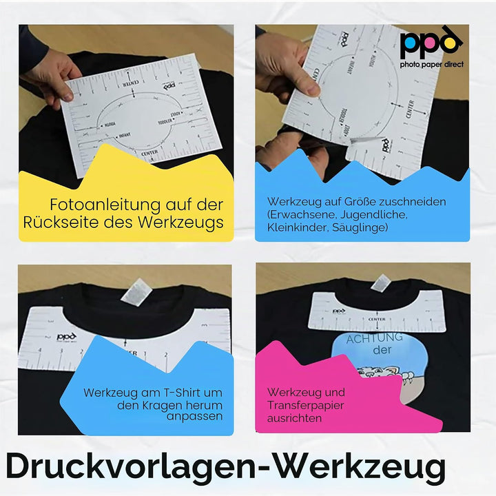 PPD 20xA4 Inkjet Premium Transferpapier für Dunkles Textil, Bügeleisen und Transferpresse PPD-4-20,