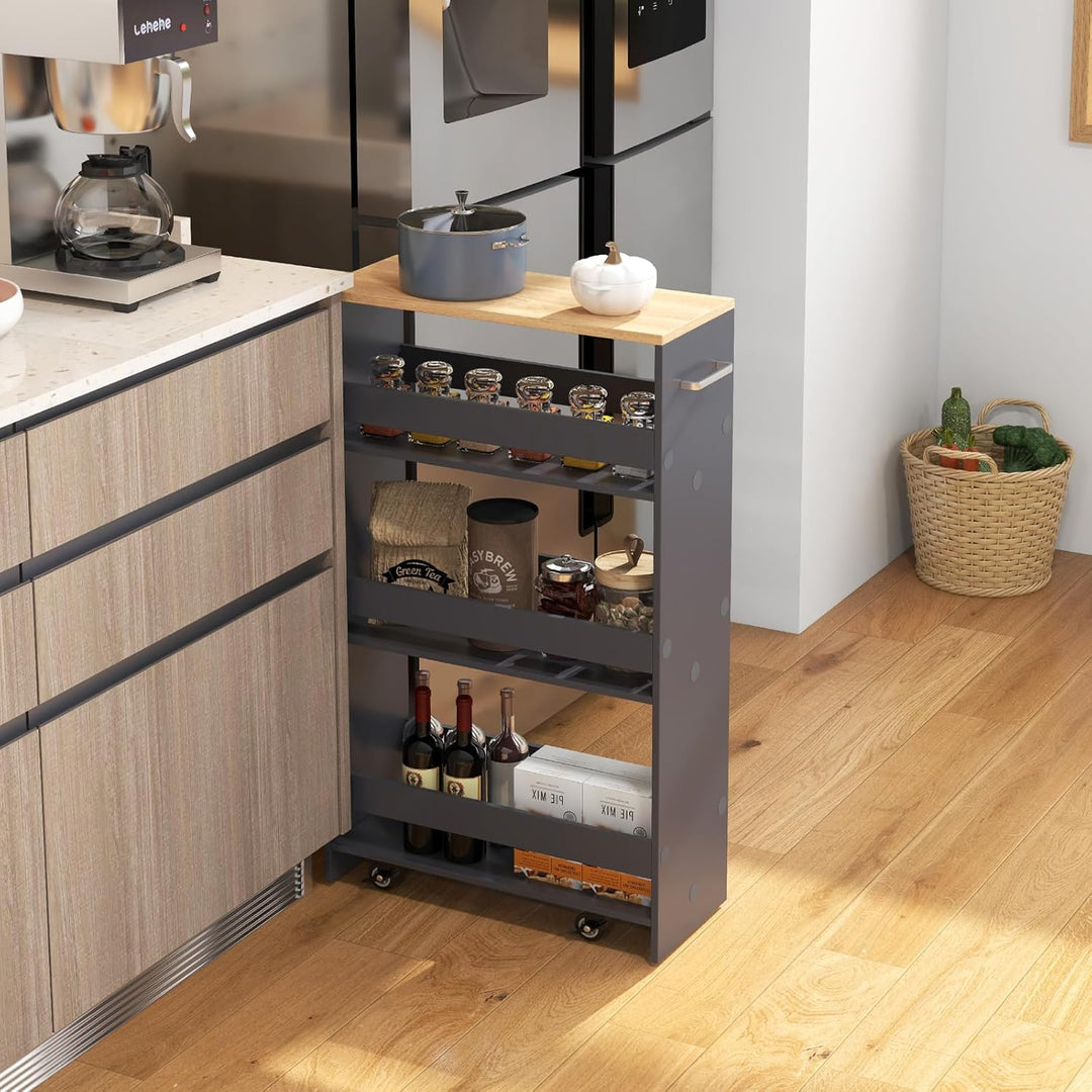 GIANTEX Nischenregal 20 cm Breit, Küchenregal Küchenschrank Küchenwagen Klein, Nischenschrank Nische