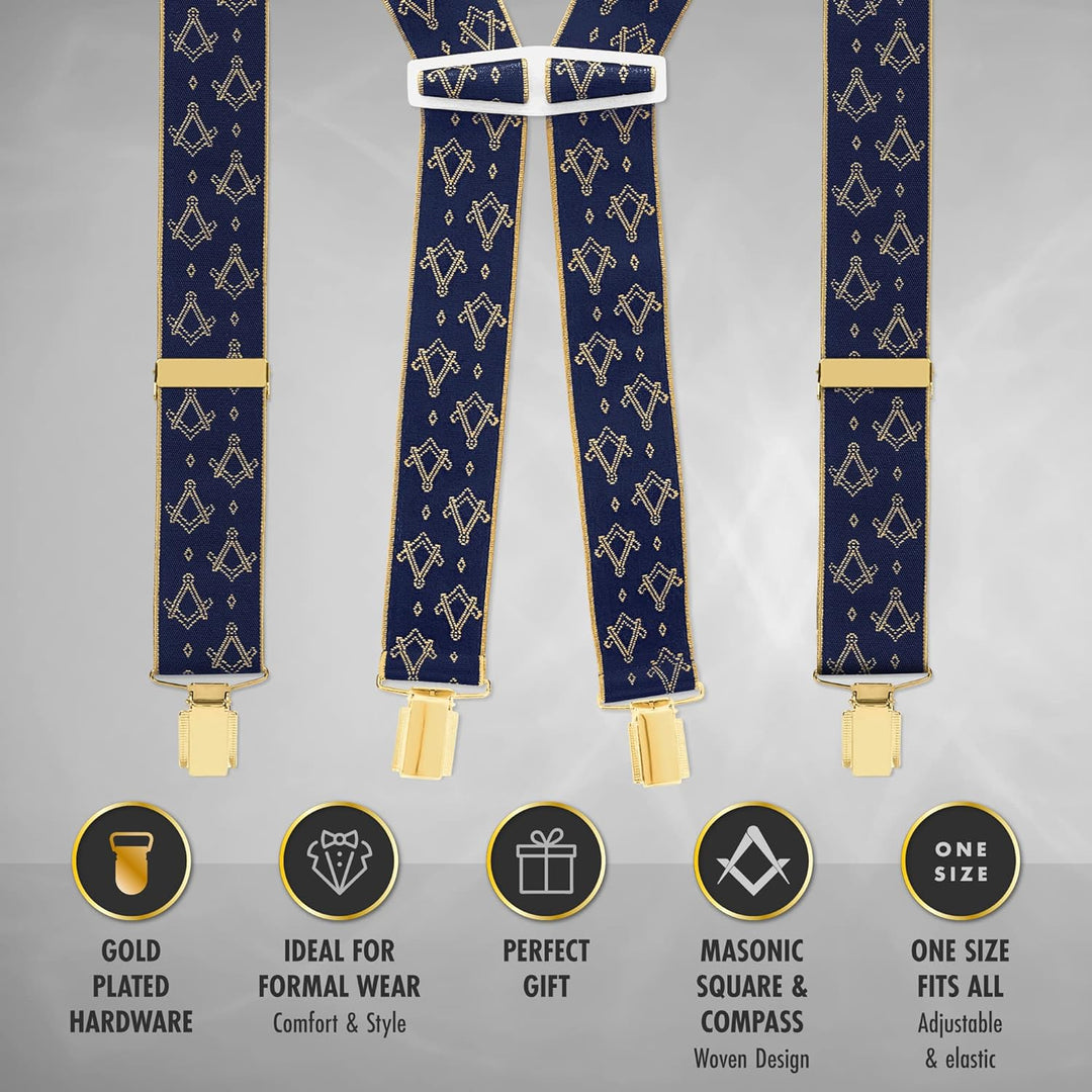Masonic Herren Hosenträger Gold Logo Goldenes Logo, Goldenes Logo