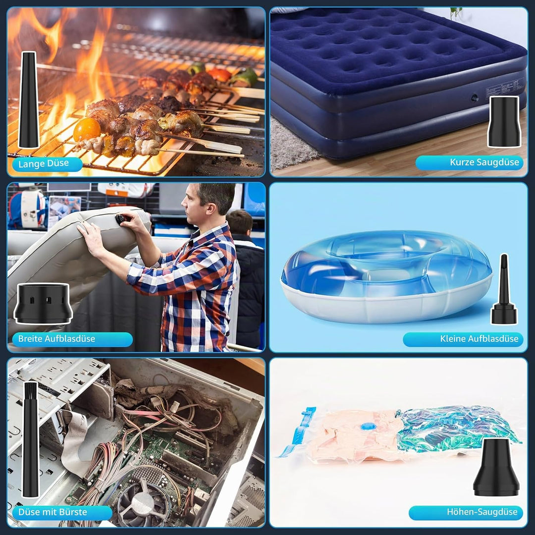 Elektrische Staubgebläse, 3-Gang 100000 U/min Compressed Air Duster Mit LED-Licht, Wiederaufladbar D