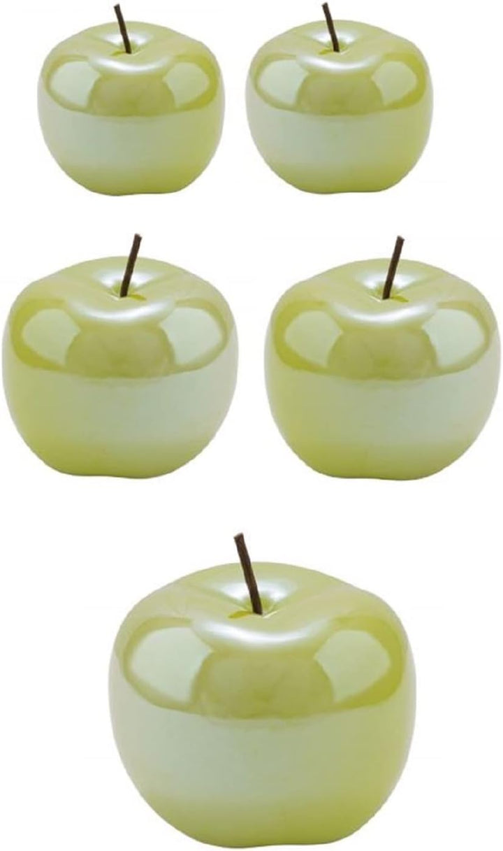 ETC dekorativer Deko-Apfel Dekoobjekt Apfel Keramik hellgrün glänzend in verschiedenen Grössen (2 x