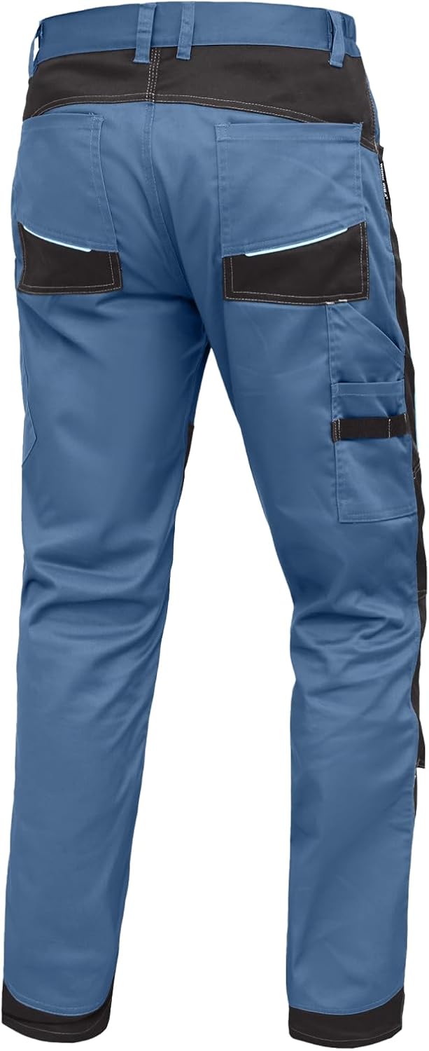 WORK IDEA Herren Stretch-Arbeitshose mit zahlreichen Taschen und Werkzeugtaschen Blau 42, Blau 42