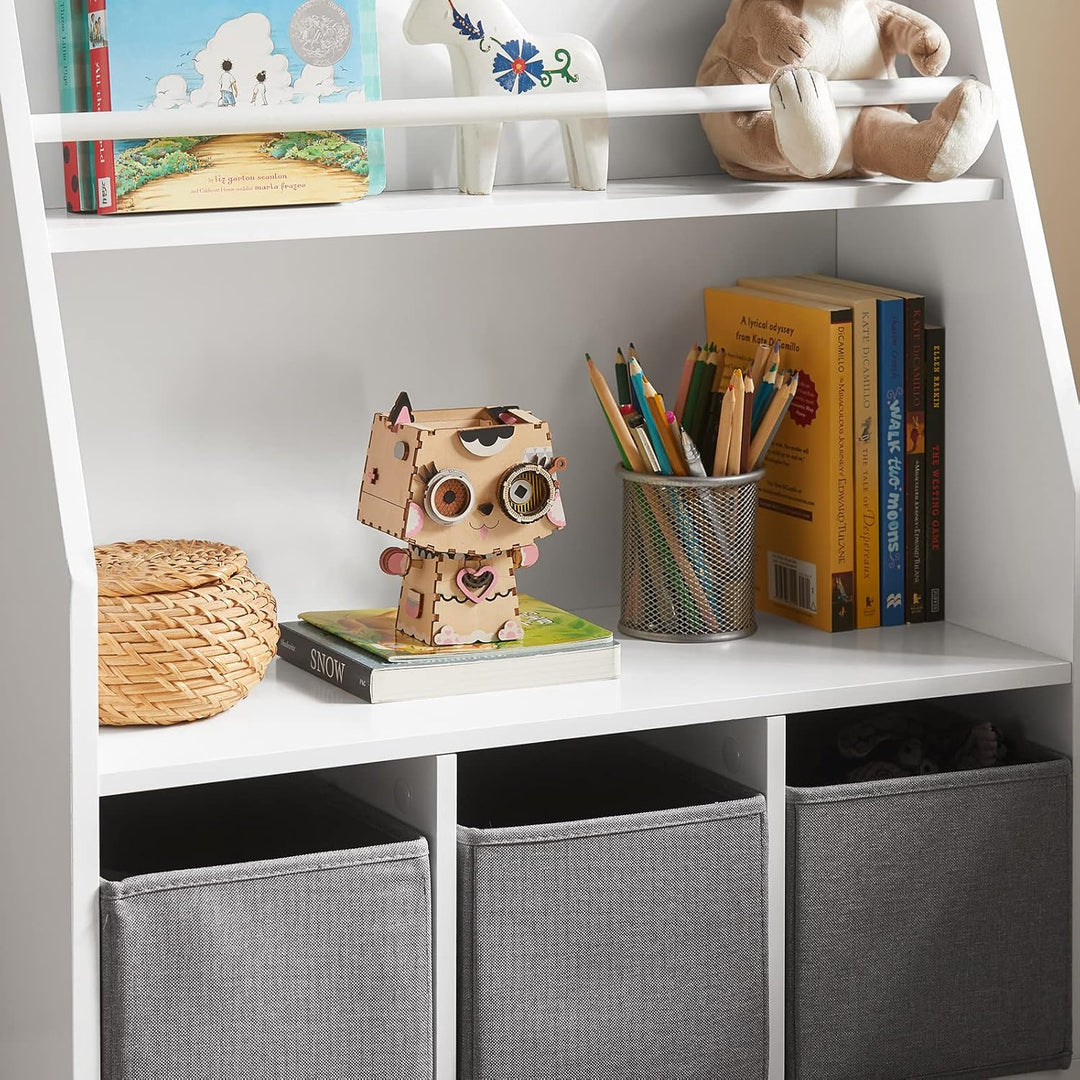 SoBuy Bücherregal Kinder Regal Kinderzimmer mit Ablagefächern und 3 Boxen Kinderregal Montessori Spi