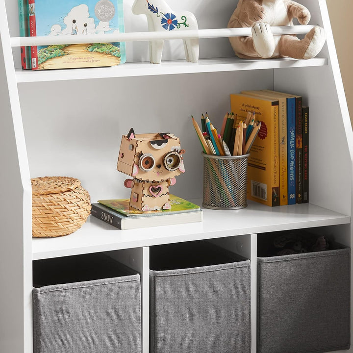 SoBuy Bücherregal Kinder Regal Kinderzimmer mit Ablagefächern und 3 Boxen Kinderregal Montessori Spi