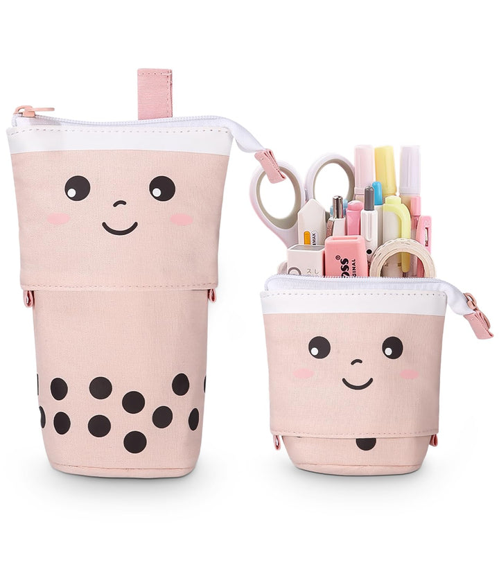 Federmäppchen Reissverschluss, Teleskopisch Mäppchen, 2-in-1 Standmäppchen, Federtasche Mädchen, Sch