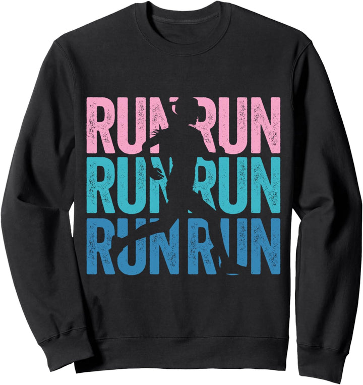 Retro RUN Läufer Jogger Marathon Vintage für Frauen Mädchen Sweatshirt