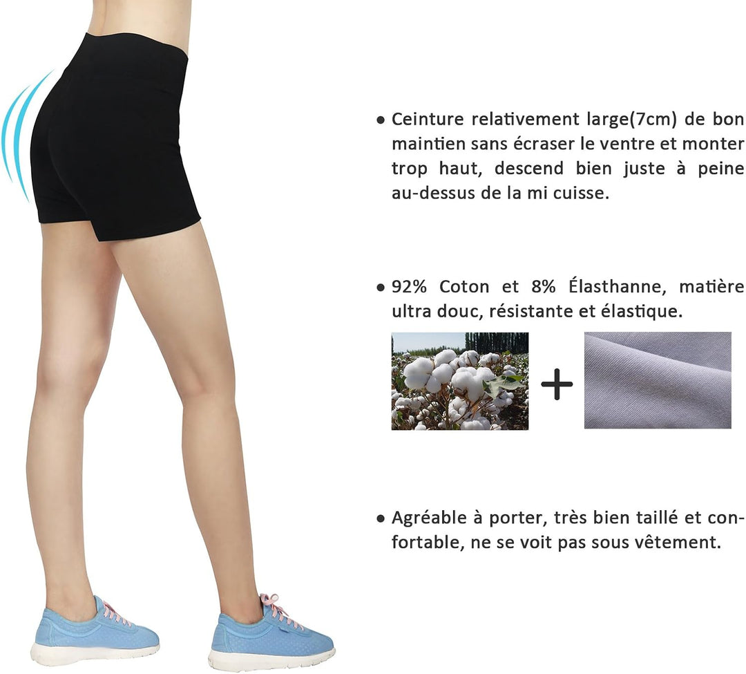 iLoveSIA® Damen-Shorts, ohne Nähte, Shorty, Gummizug, Mehrzweck 2schwarz XL, 2schwarz XL