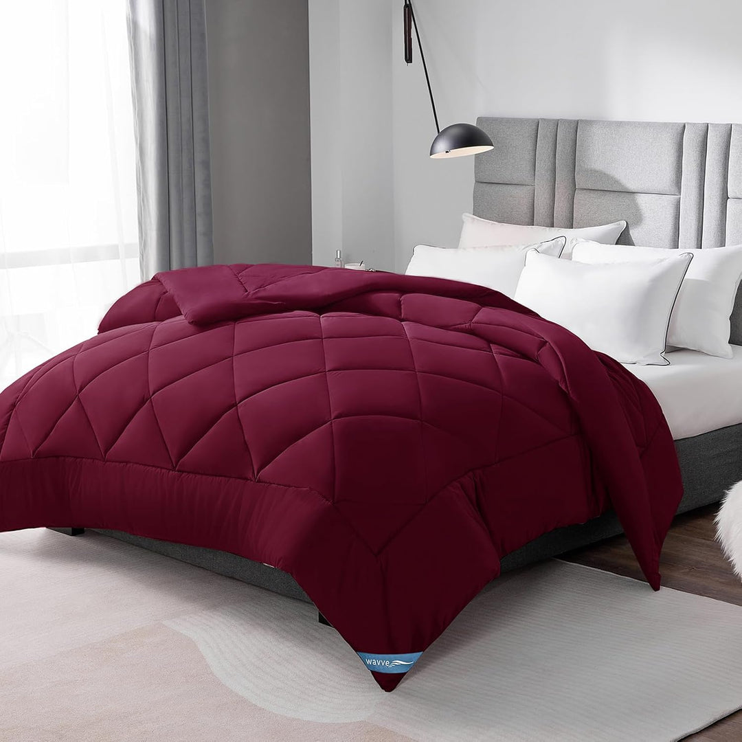 WAVVE Bettdecke 200x200 cm Ganzjahresdecke 4 Jahreszeiten, Steppdecke 300gsm Mikrofaser 200x200cm, S
