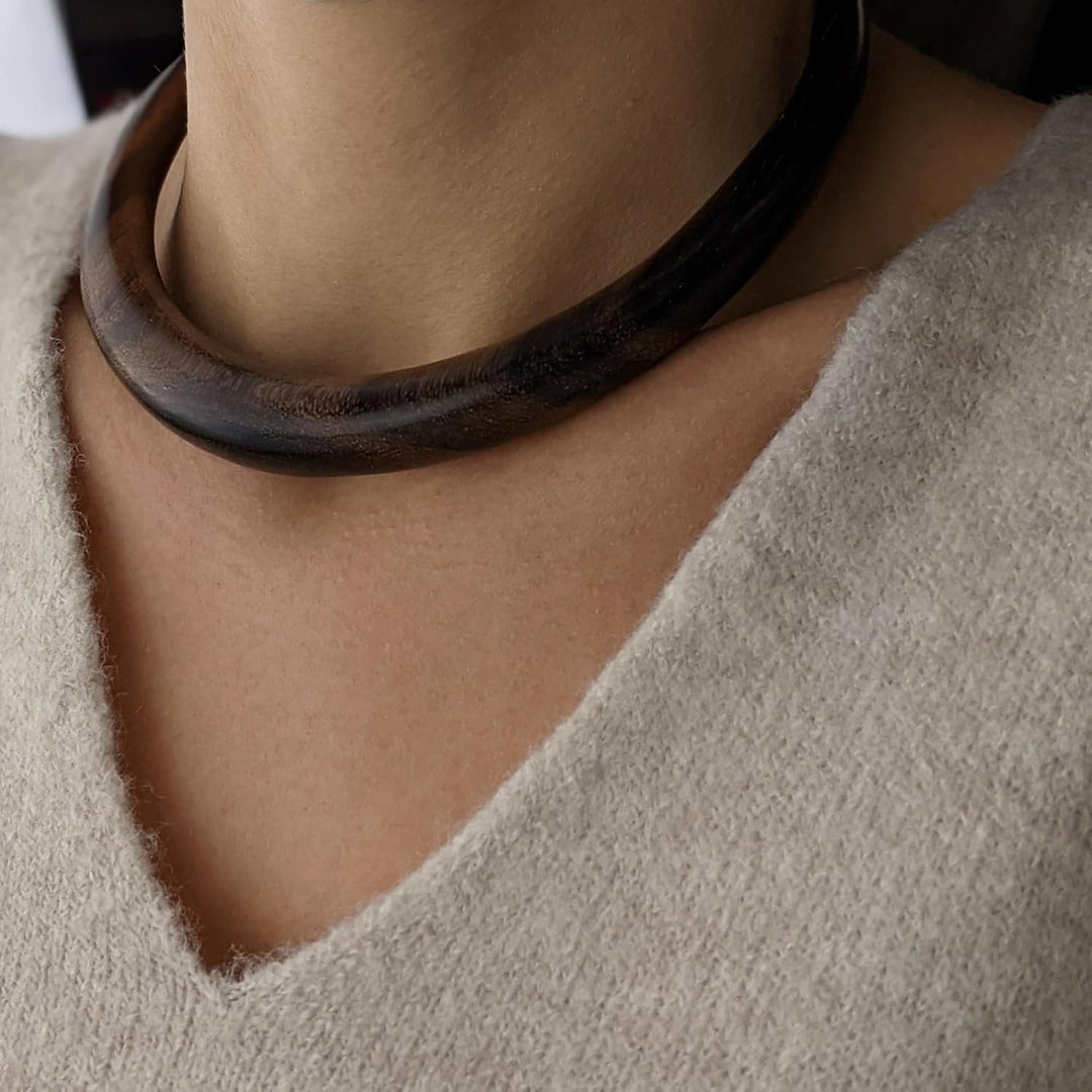 81stgeneration Braun Halsband Drehmoment Naturholz Halskette organischen