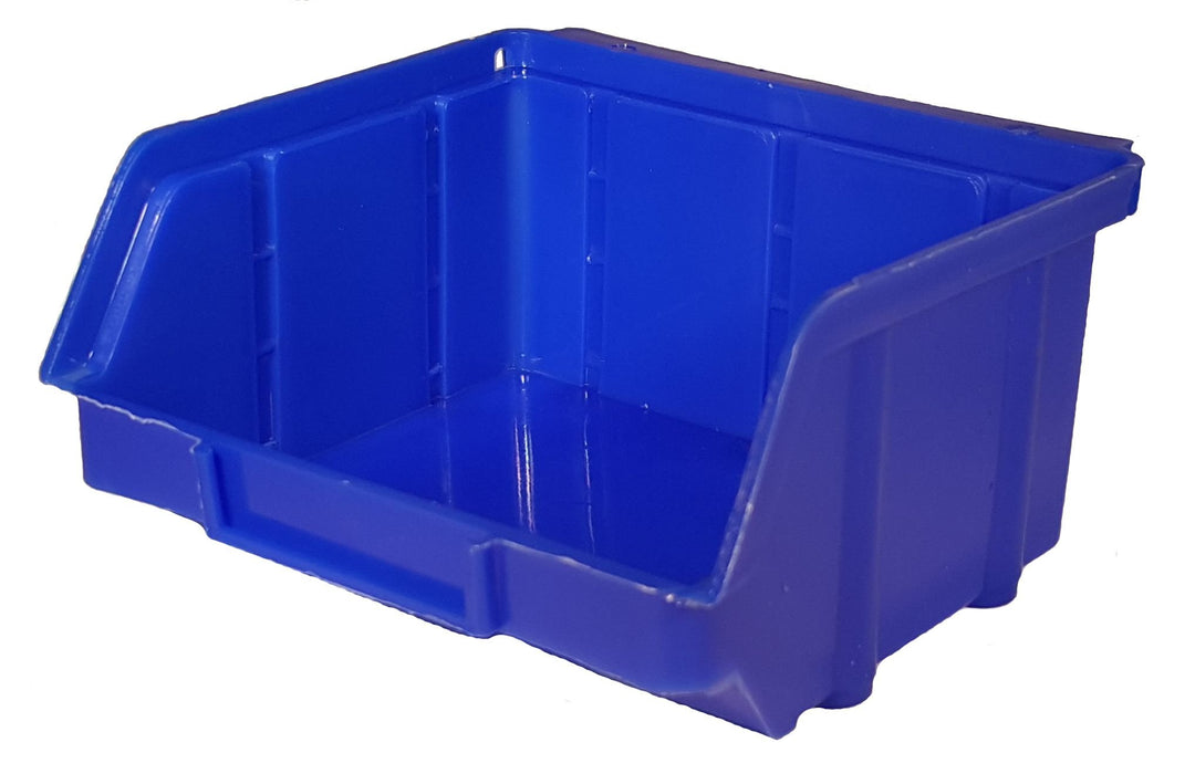 90 Stück Stapelboxen blau Gr.1 (102x96x52mm) Kunststoff PP Sichtlagerkästen Stapelkästen mit Aufhäng