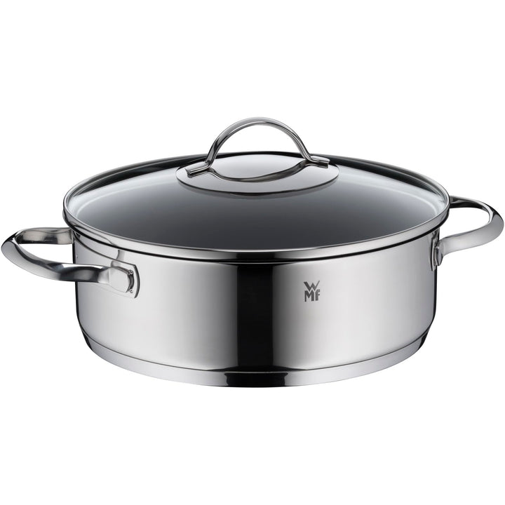 WMF Devil Schmorpfanne 24cm Induktion, Bräter, Schmortopf mit Deckel 5l, Cromargan Edelstahl beschic