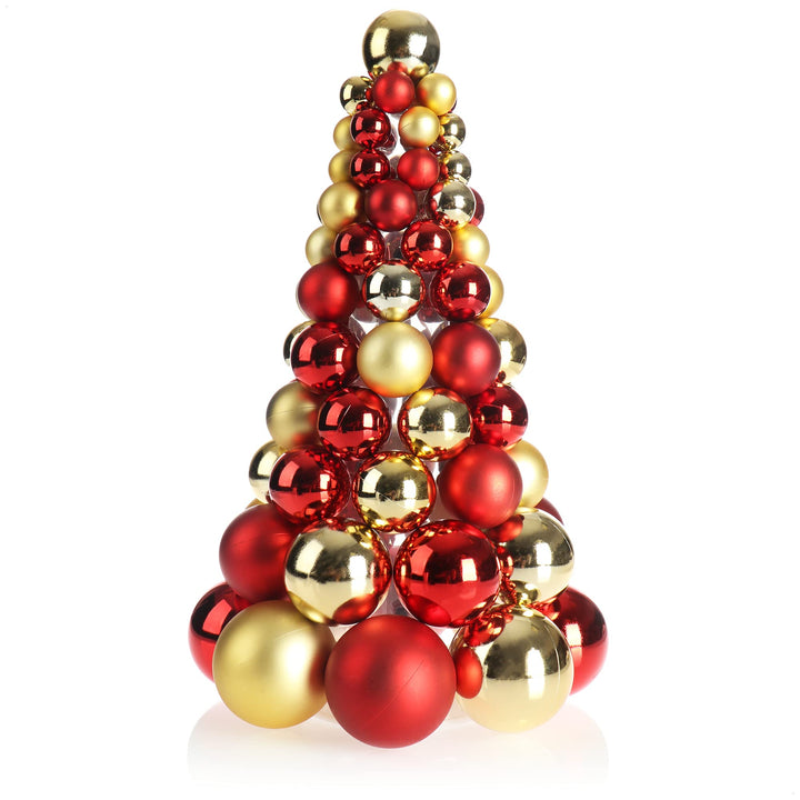 COM-FOUR® Künstlicher Weihnachtsbaum mit Christbaumkugeln - Geschmückter Tannenbaum für die Weihnach