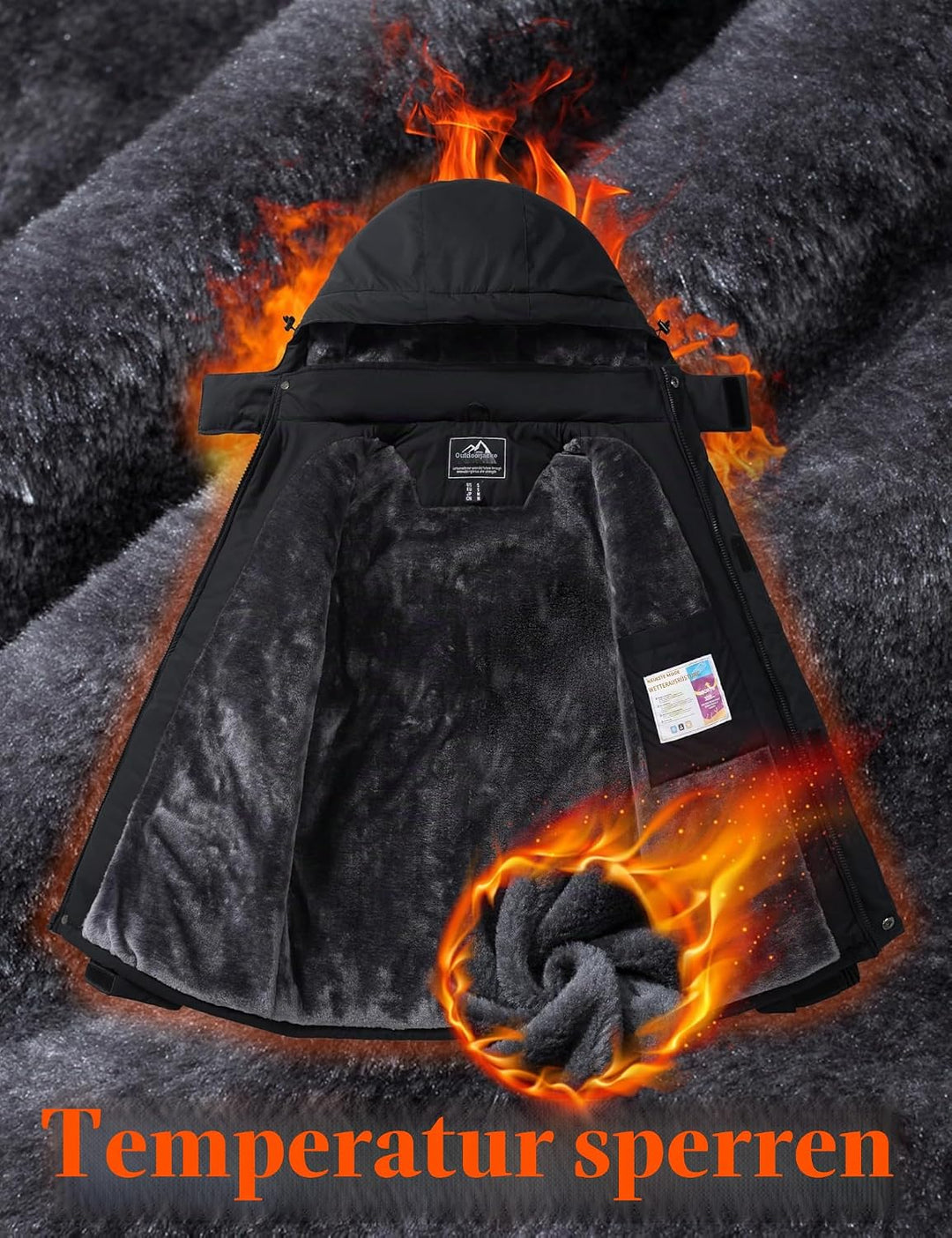 MAGCOMSEN Winterjacke Herren Warm Gefüttert Skijacke Wasserdicht Regenjacke Snowboardjacke Outdoor F