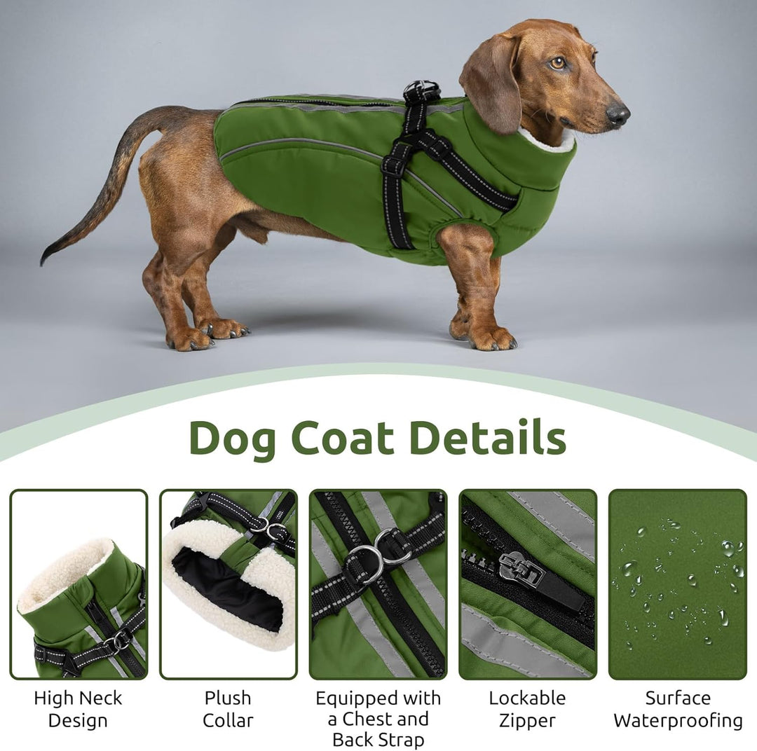 Hundemantel Hundejacke Warm Wintermantel mit Reissverschluss Winddichte & Winddichte mit Reflektorst