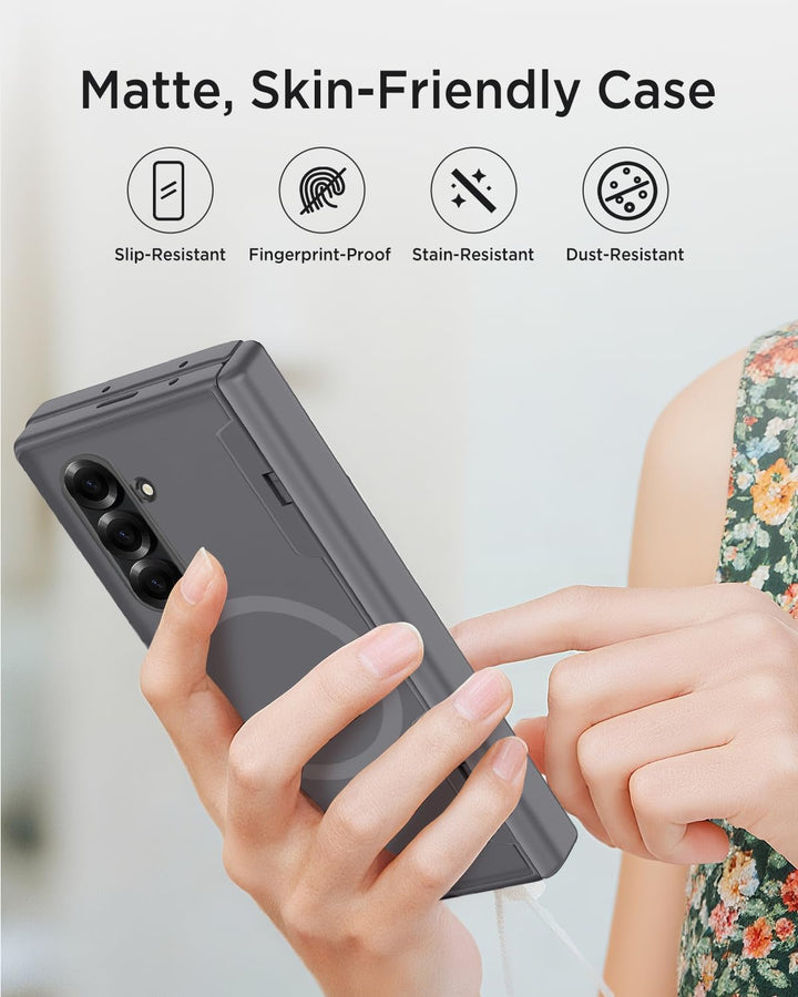 Miimall Kompatibel mit Samsung Galaxy Z Fold 7 Magnetisch Hülle, Anti-SPY Displayschutz & Scharniers