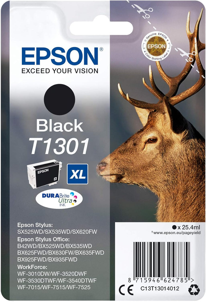 Epson Original T1301 Tinte Hirsch (SX420W BX320FW SX620FW BX/SX525WD BX625FWD BX305FW B42WD BX925FWD