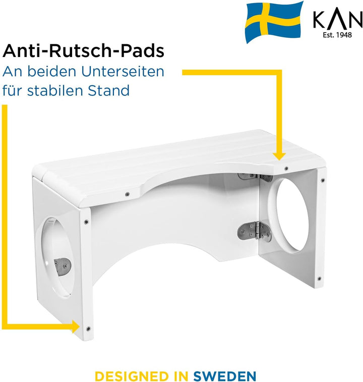 KAN Toilettenhocker Loki für Erwachsene - Toilettenhocker Holz - Klohocker - Badezimmerhocker -Toile