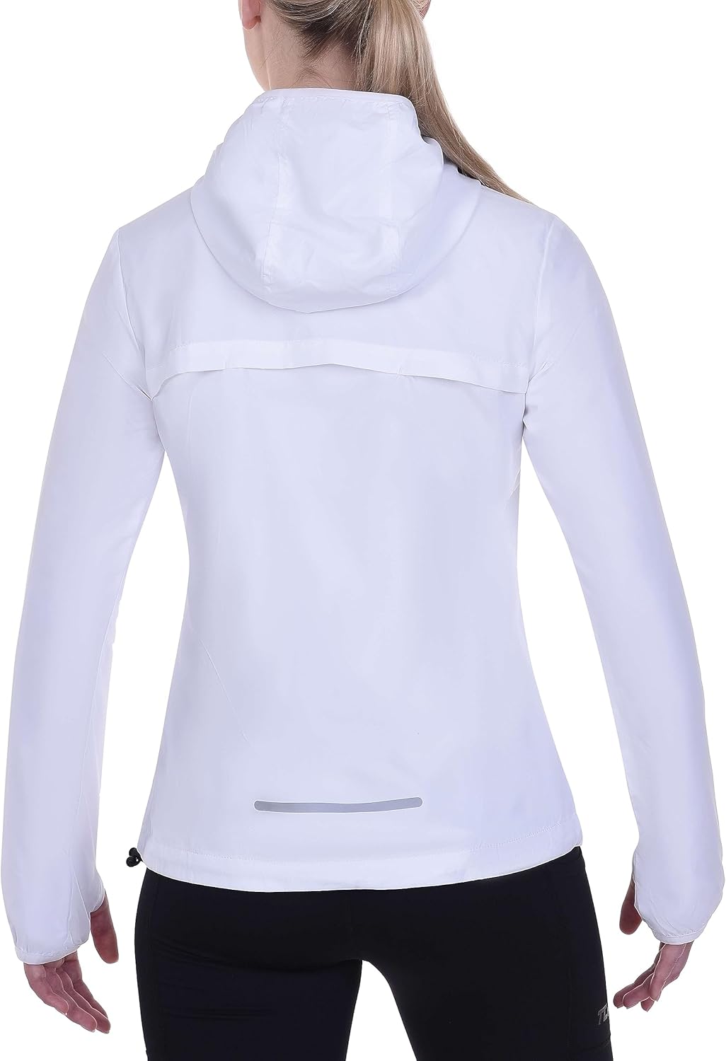 TCA Damen Lauf-Softshelljacke. Reflektierende atmungsaktive Packable-Jacke mit Reissverschlusstasche