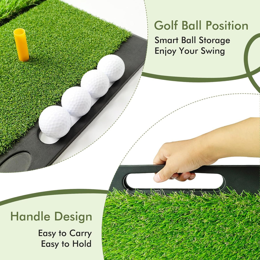 Golf Abschlagmatte 53.5 x 40 cm, Faltbare Golf-Schlagmatte, Tragbare Golf-Übungsmatte, Golf Übungsma