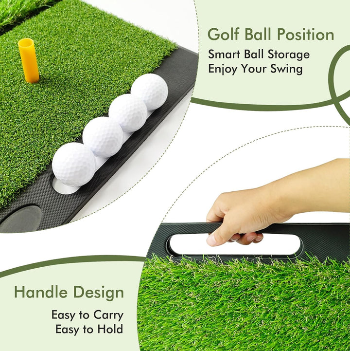 Golf Abschlagmatte 53.5 x 40 cm, Faltbare Golf-Schlagmatte, Tragbare Golf-Übungsmatte, Golf Übungsma