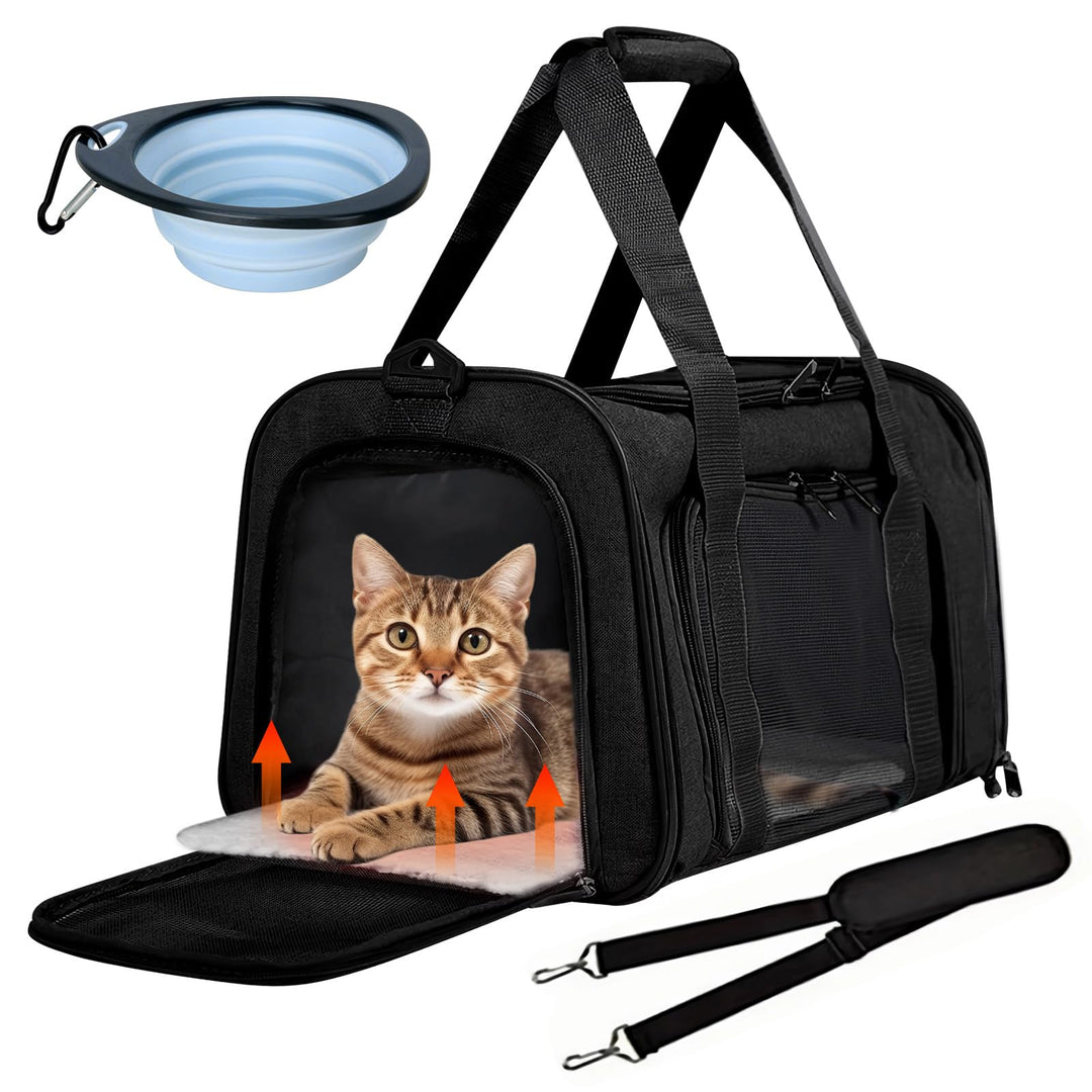 BYZESTY Transportbox Katze Hund Katzentransportbox Hundebox Faltbar Hundetransportbox Katzen Transpo