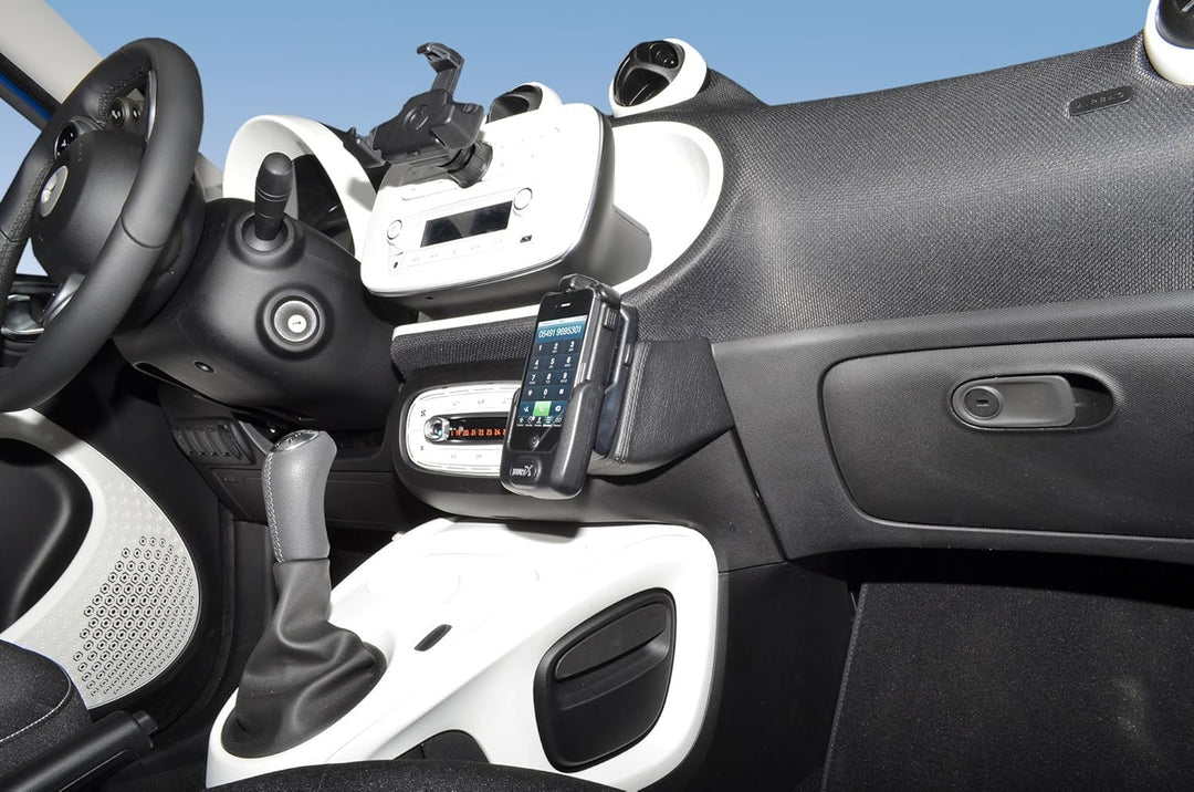 KUDA 1770 Halterung Echtleder schwarz für Smart ForTwo/ForFour (W453) ab 2014, 1770