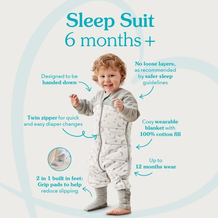 Love To Dream Baby Schlafanzug Warm, integrierte Steppdecke für kühle Temperaturen (16-20°C), Design