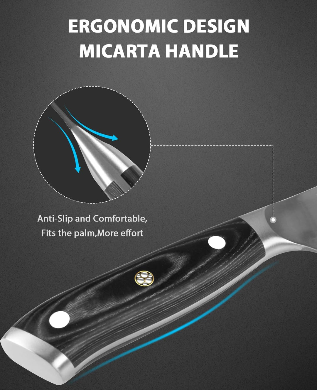 MOSFiATA Nakiri Messer Kochmesser,Küchenmesser Mehrzweck Fleischmesser ,mit Fingerschutz und Klingen