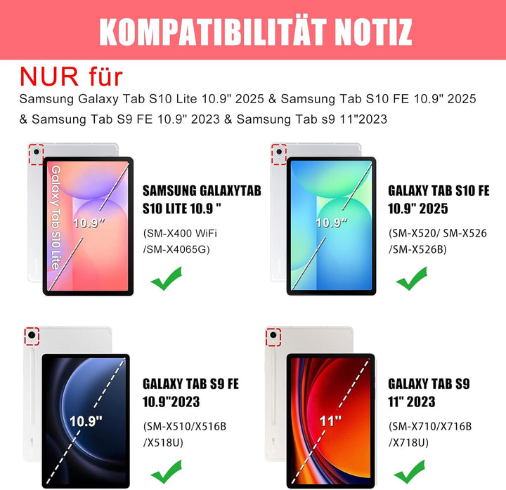 Lachesis Tastatur Hülle für Samsung Galaxy S10 Lite/S10 FE/S9 FE 10.9 Zoll/Tab S9 11 Zoll, Schutzhül