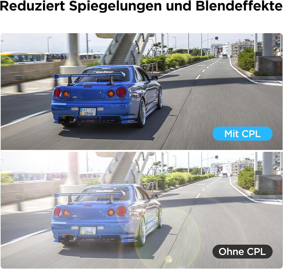 VIOFO CPL Zirkular-Polarisationsfilter für A119 V3/ Mini 2 / A129 Reihe Front/Rückscheibe Auto Kamer