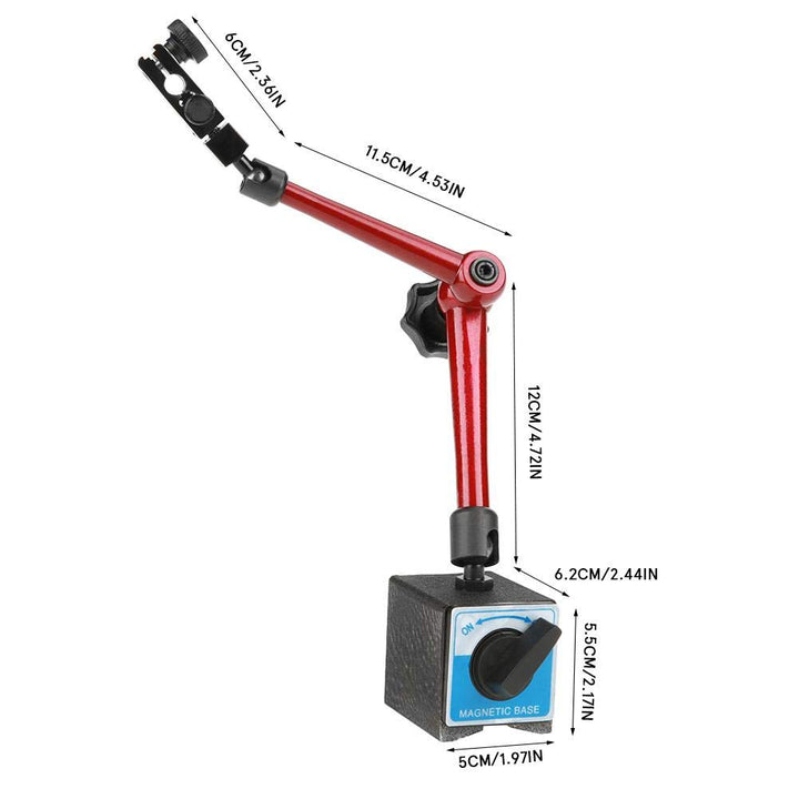 Messuhr Halterung, Messstativ mit Magnetfuss, 350mm Einstellbare Universal Magnetfuss Halter Stand 6