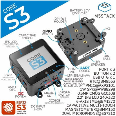 M5Stack CoreS3 ESP32S3 IoT-Entwicklungskit