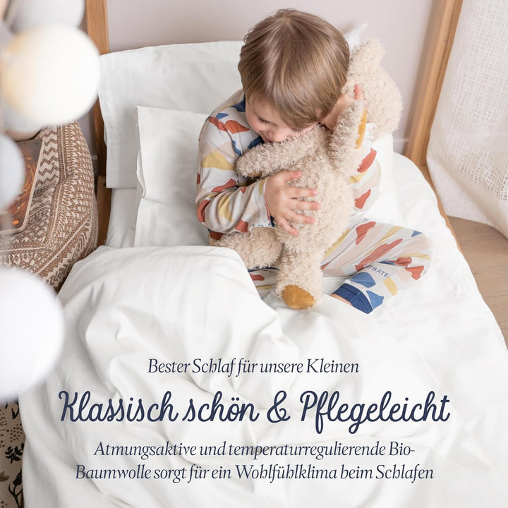 bo&button® Kinderbettwäsche, Mako Satin, 100% GOTS Bio Baumwolle, super hochwertig, kuschelig weich,