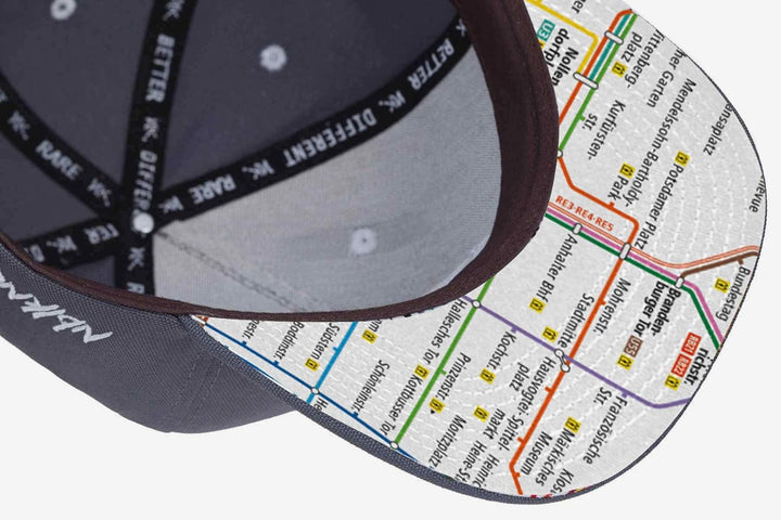 Nebelkind Snapback-Cap-Herren Damen Berlin Netzplan Grau, Einheitsgrösse onesize, Grössenverstellbar