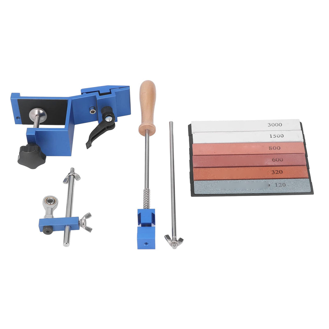 Professionelles Messerschärfer Kit mit festem 15° Winkel, 6 Premium Wetzsteine aus Aluminium-Legieru